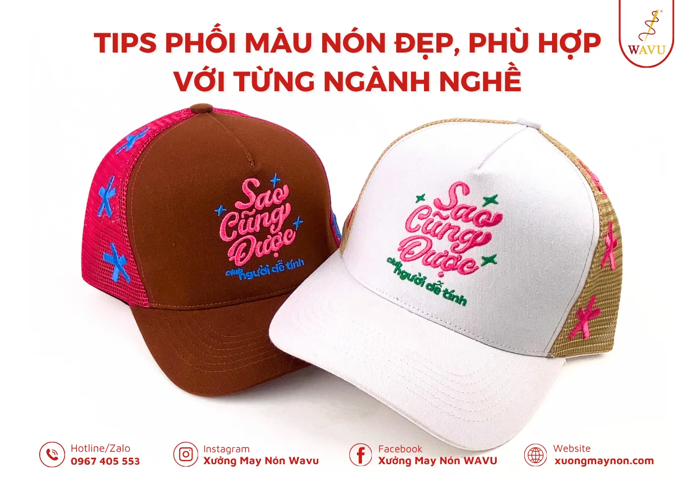 Tips phối màu nón đẹp, phù hợp với từng ngành nghề