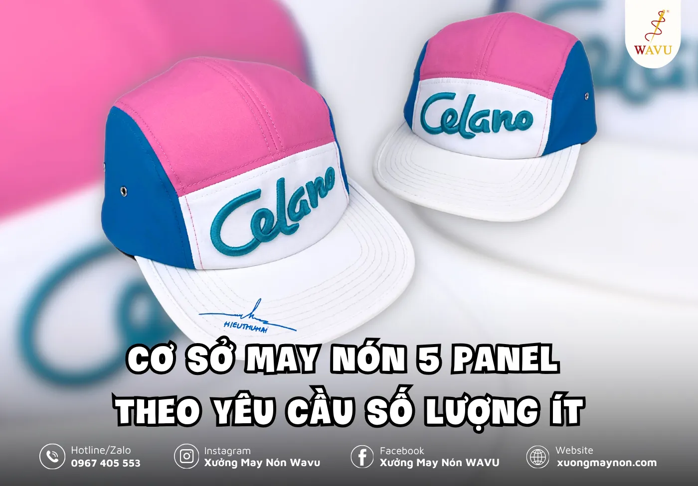 Cơ sở may nón 5 panel theo yêu cầu số lượng ít