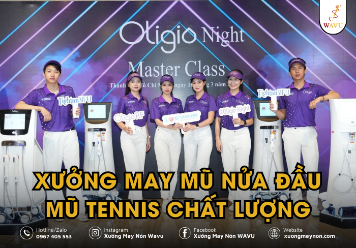 Xưởng may mũ nửa đầu, mũ tennis chất lượng tại TPHCM