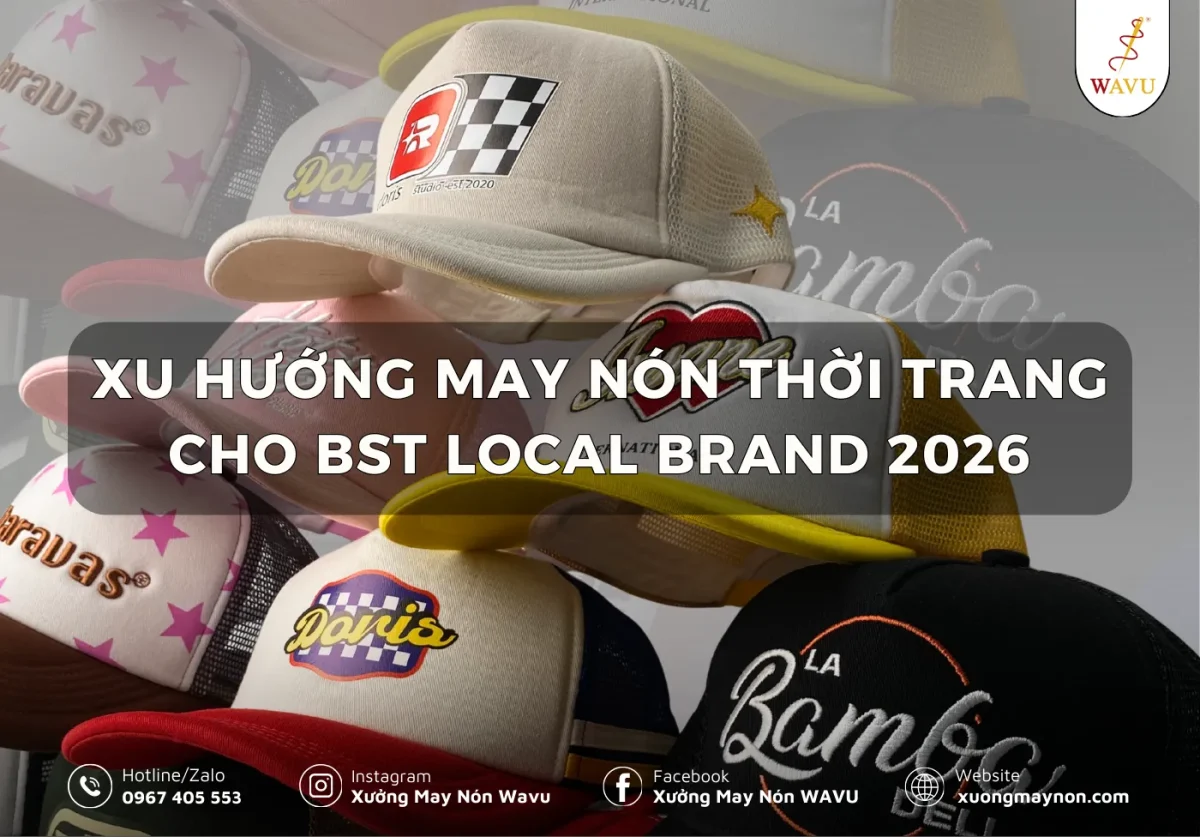 Xu hướng may nón thời trang cho BST local brand 2026