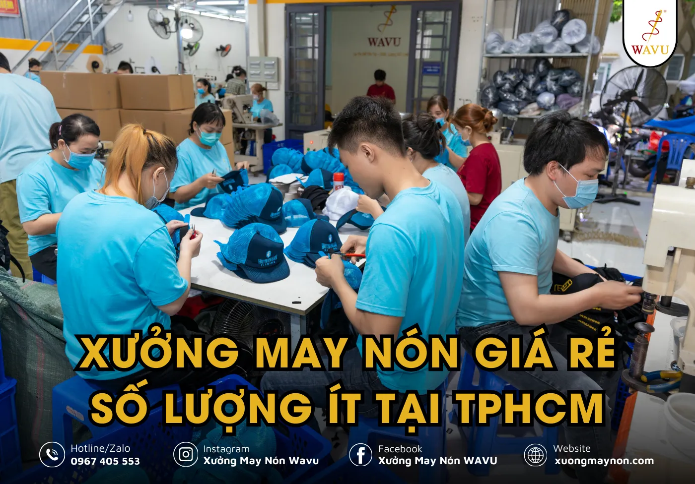Xưởng may nón giá rẻ số lượng ít TPHCM