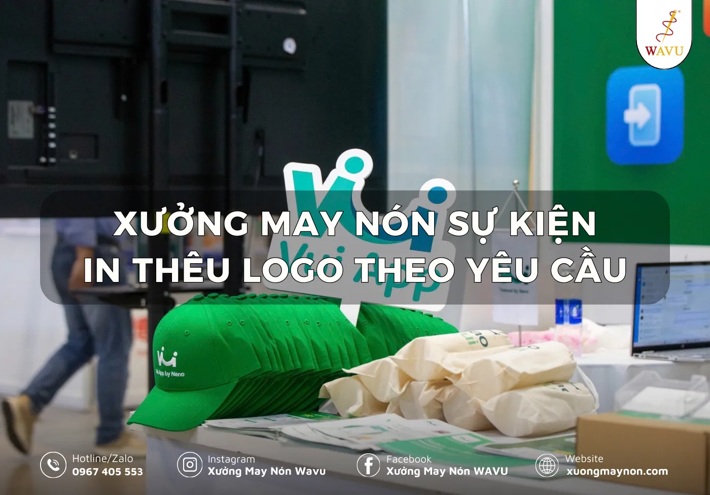 Đơn vị may nón sự kiện in thêu logo theo yêu cầu